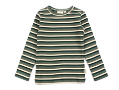 Petit Piao emerald green multi striped t-shirt